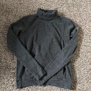 Alo Yoga XS Womens Charcoal Gray Mock Neck Pullover Sweatshirt